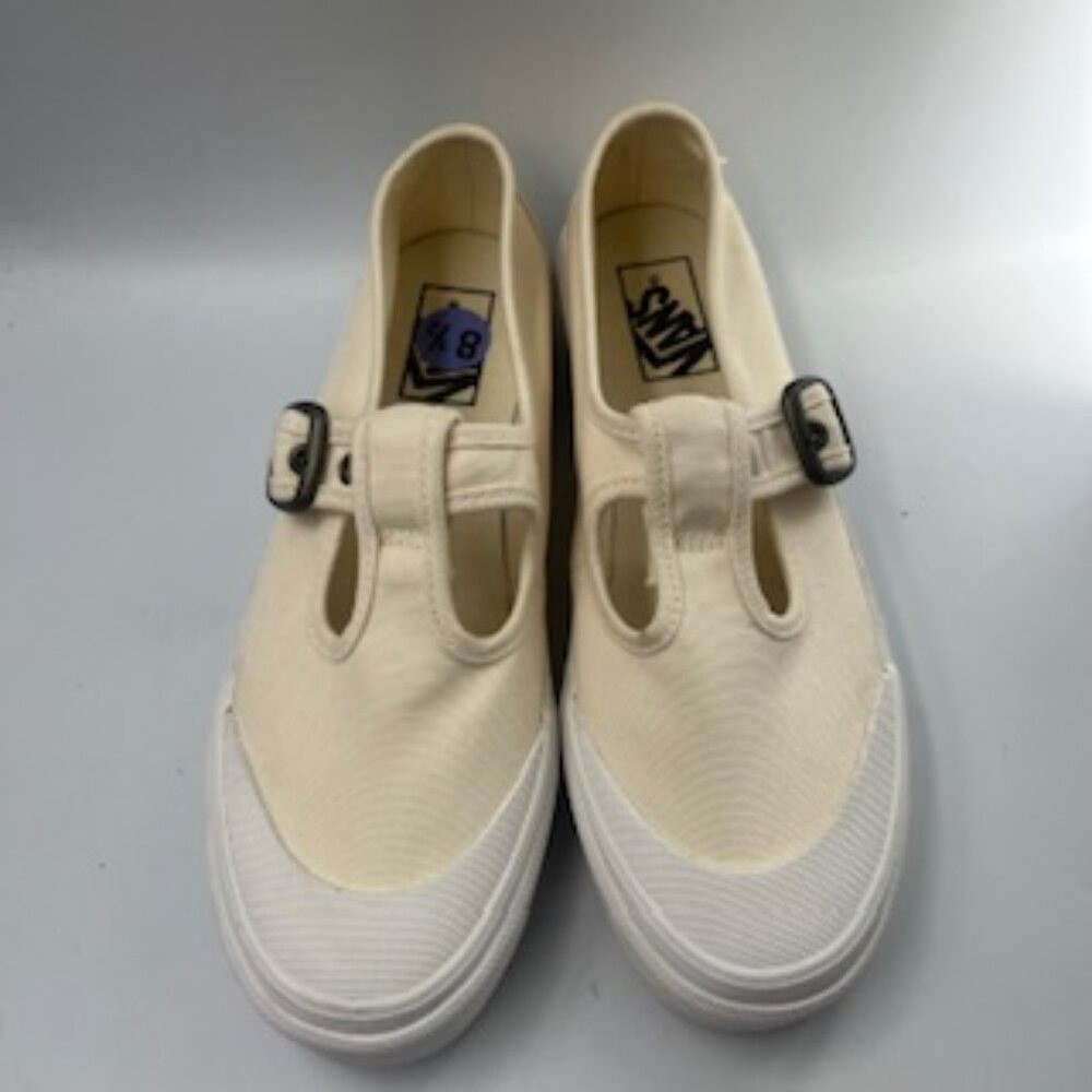 Vans Cream Slip-On Sneakers with Buckle - Picture 3 of 12